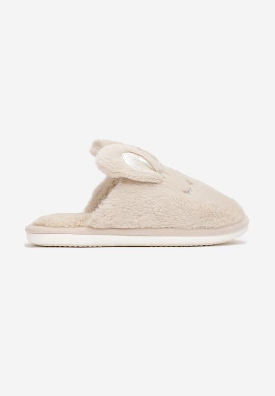 Beżowe Kapcie Futrzane z Uszami Yesaza 3