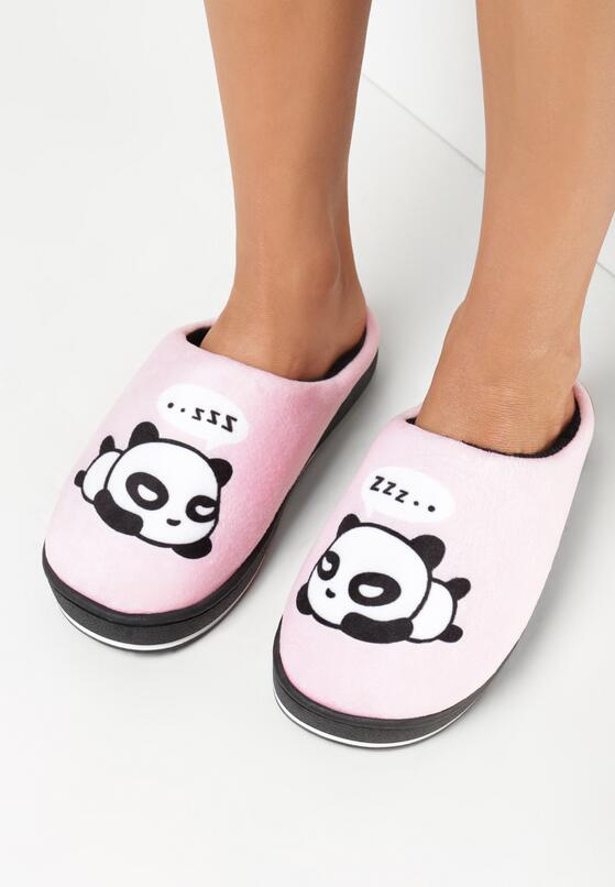 Różowe Kapcie Wsuwane z Nadrukiem Fazasi 1