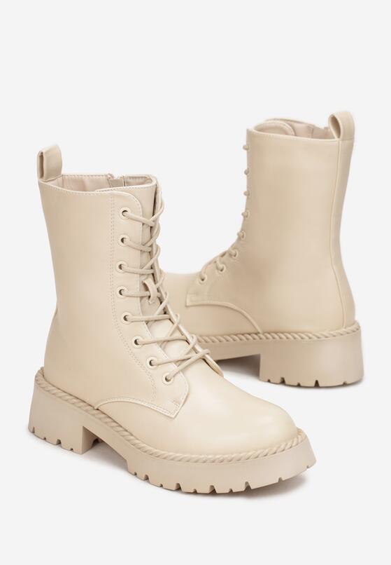 Beżowe Botki Workery Liye 4
