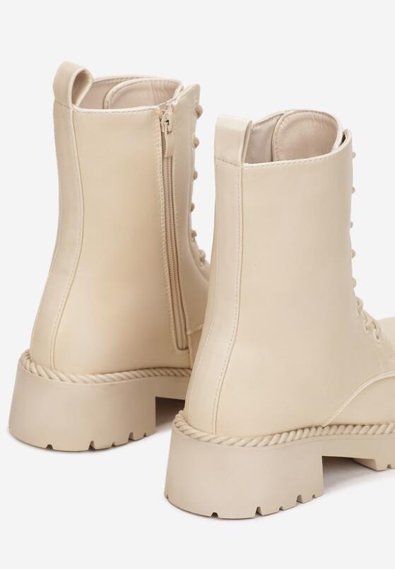 Beżowe Botki Workery Liye 5