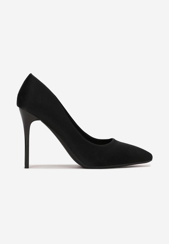 Pantofi stiletto Piele întoarsă ecologică neagră 3