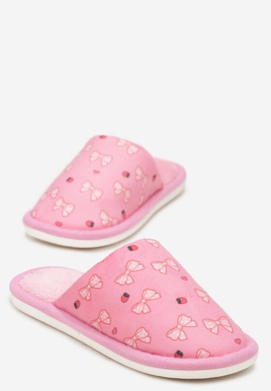 Różowe Kapcie z Nadrukiem w Kokardki Yavu 5