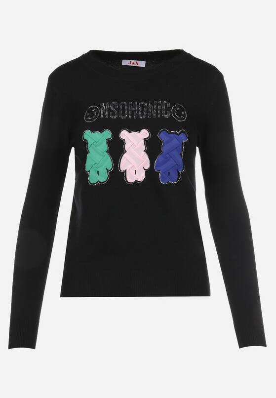 Czarny Sweter z Cyrkoniami Nahn 6