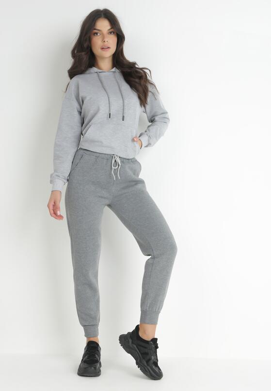 Szare Spodnie Dresowe Ocieplone Kanan 1