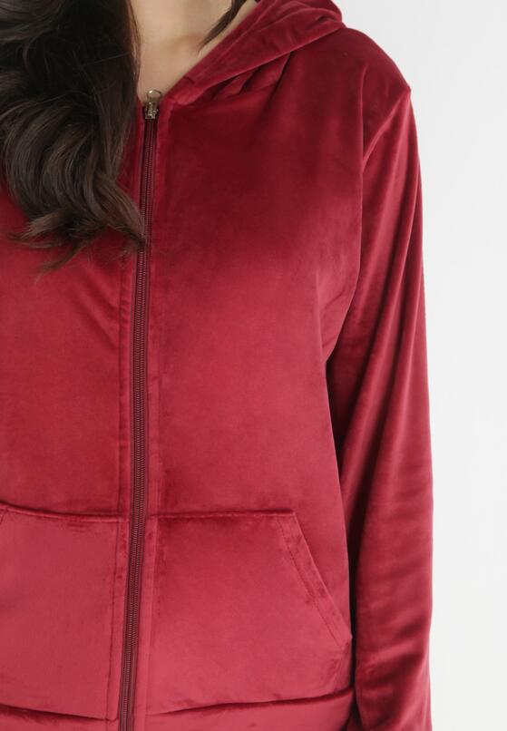 Bordowy 2-częściowt Komplet Dresowy Welurowy Sayo 5