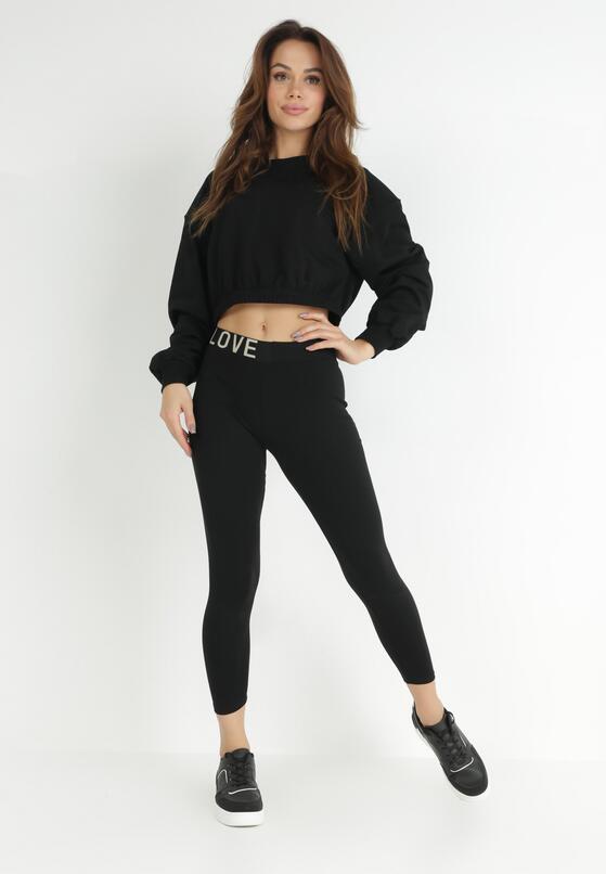 Czarne Legginsy z Napisem w Pasie Nemeza 4