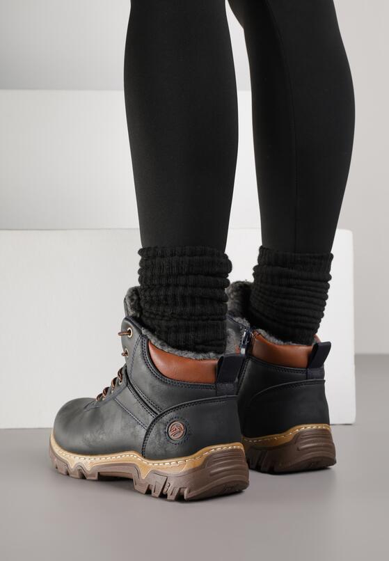 Granatowe Traperki Sportowe Mocno Ocieplone Vimee 3