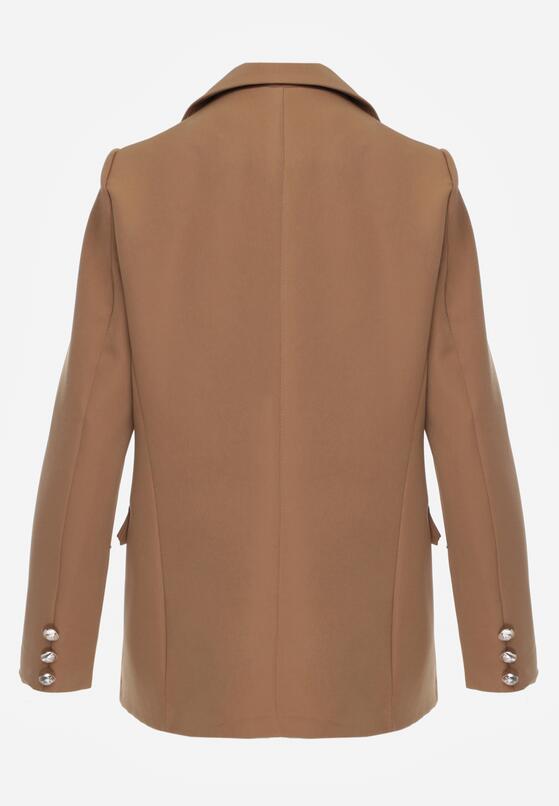 Beżowa Marynarka Niezapinana z Dekoracyjnymi Guzikami Nasse 7