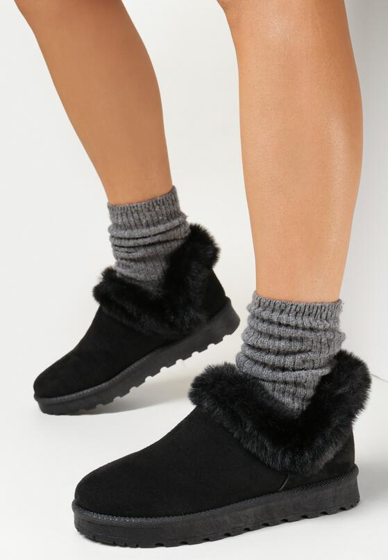 Czarne Śniegowce z Futerkiem Roka 1