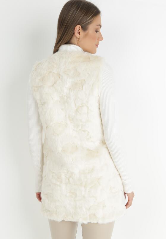 Beżowa Kamizelka Futrzana Farine 3