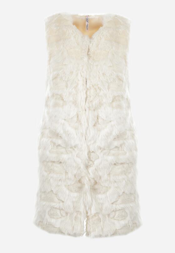 Beżowa Kamizelka Futrzana Farine 6