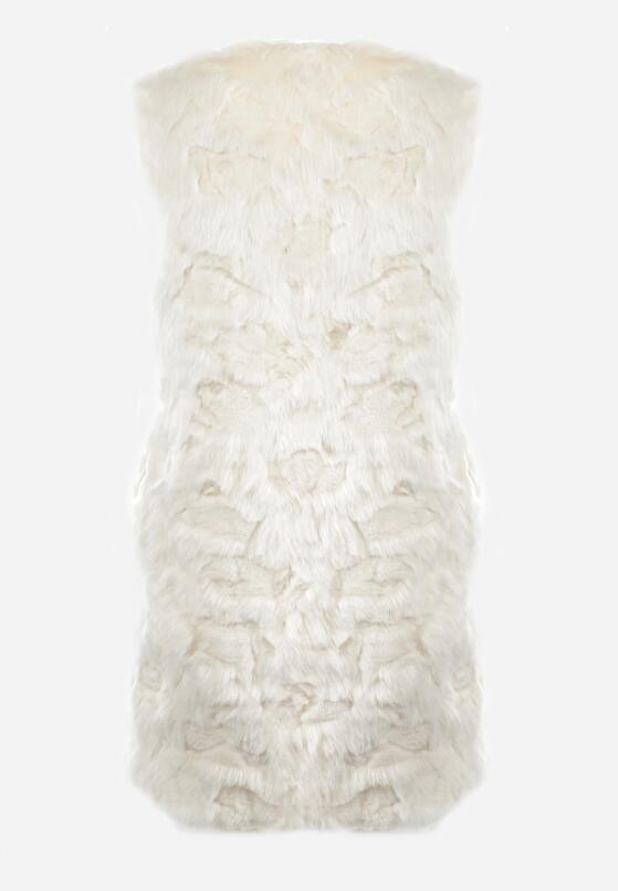 Beżowa Kamizelka Futrzana Farine 7