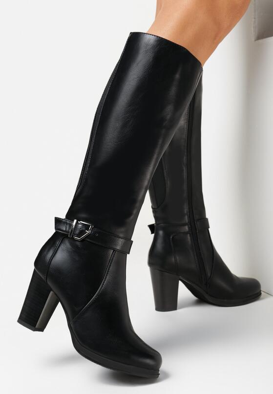 Czarne Kozaki na Słupku z Klamerką Chala 2