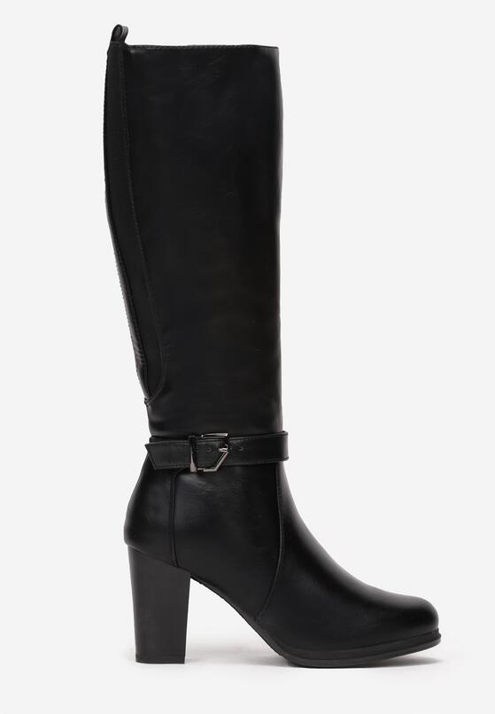 Czarne Kozaki na Słupku z Klamerką Chala 3