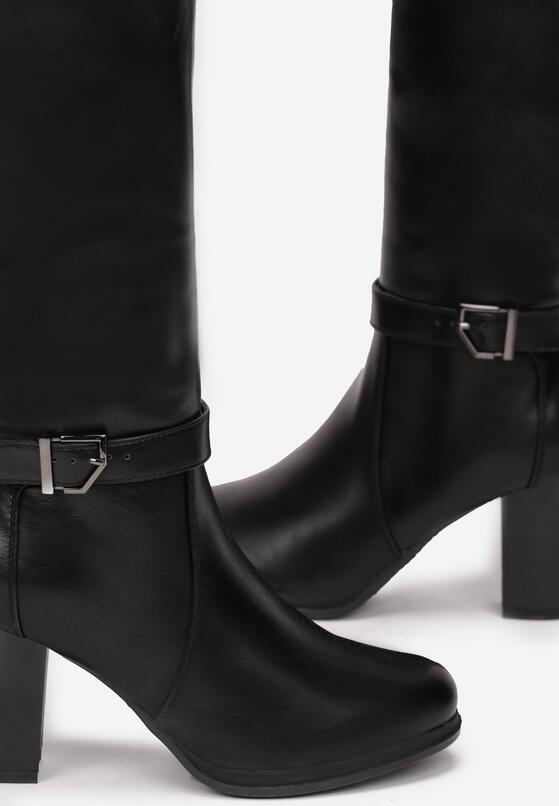 Czarne Kozaki na Słupku z Klamerką Chala 5