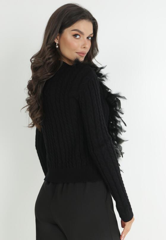 Czarny Sweter z Piórami Beliita 3