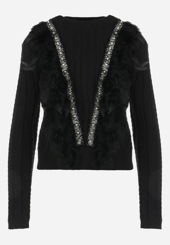 Czarny Sweter z Piórami Beliita 6