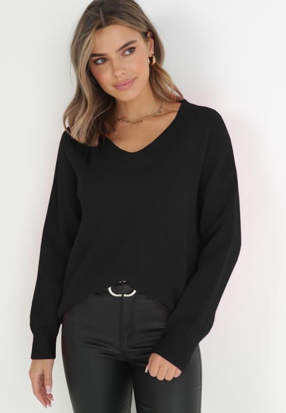 Czarny Sweter z Wiskozy Oversize Yorate 2