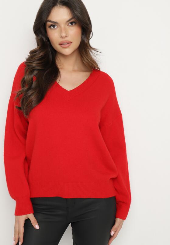 Czerwony Sweter z Wiskozy Oversize Yorate 1