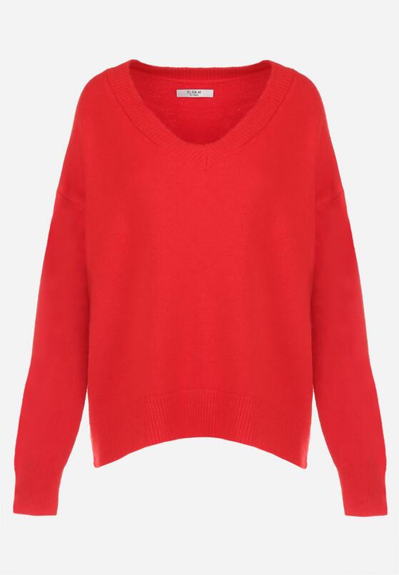 Czerwony Sweter z Wiskozy Oversize Yorate 6