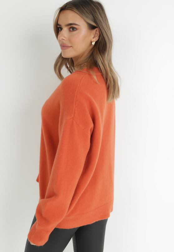 Pomarańczowy Sweter z Wiskozy Oversize Yorate 3