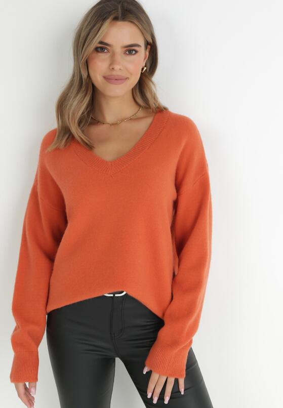 Pomarańczowy Sweter z Wiskozy Oversize Yorate 4
