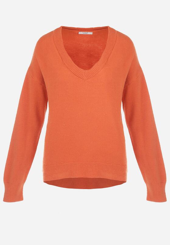 Pomarańczowy Sweter z Wiskozy Oversize Yorate 6