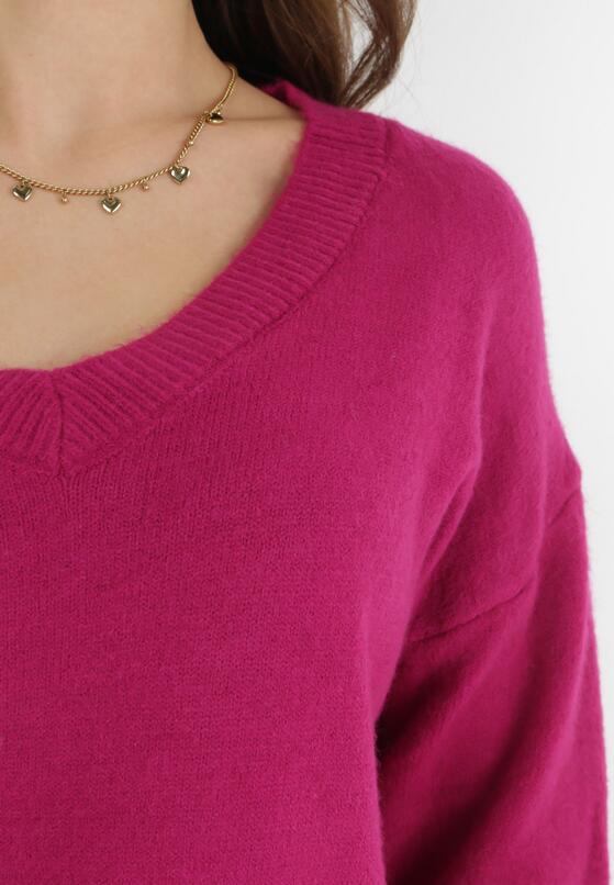 Fioletowy Sweter z Wiskozy Oversize Yorate 5