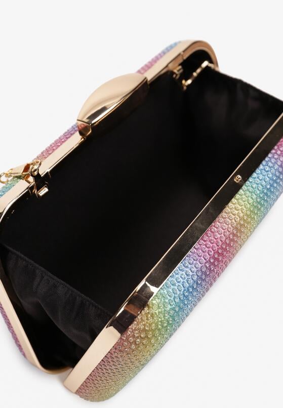 Wielokolorowa Torebka Kopertówka Brokatowa z Łańcuszkiem Phery 3