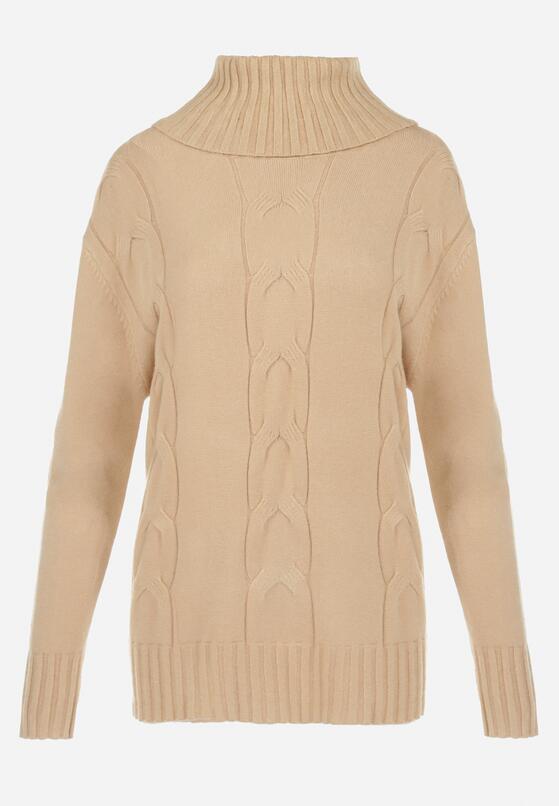 Beżowy Golf z Warkoczykowym Splotem Kono 6