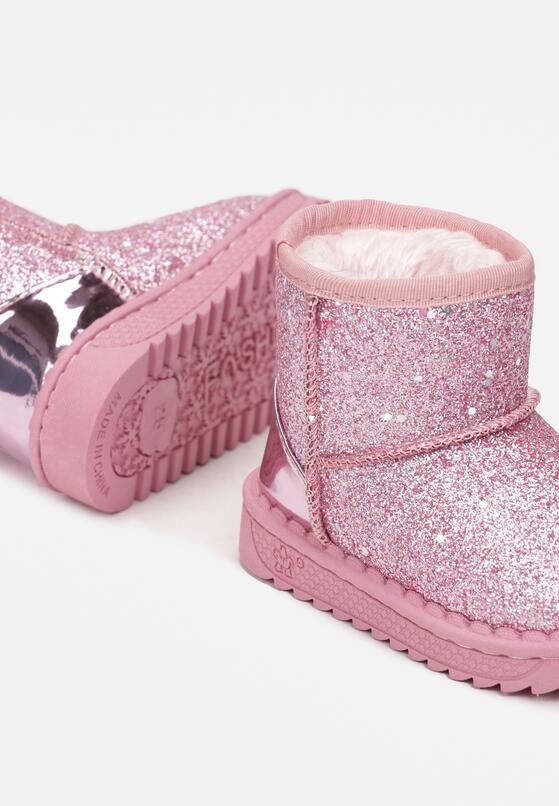 Różowe Śniegowce Brokatowe Danbel 3