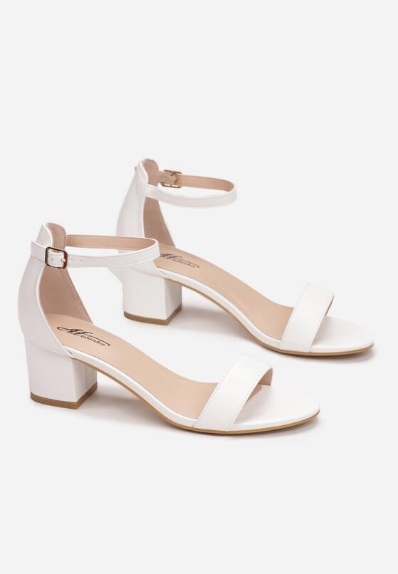 Białe Sandały na Słupku Fishe 4