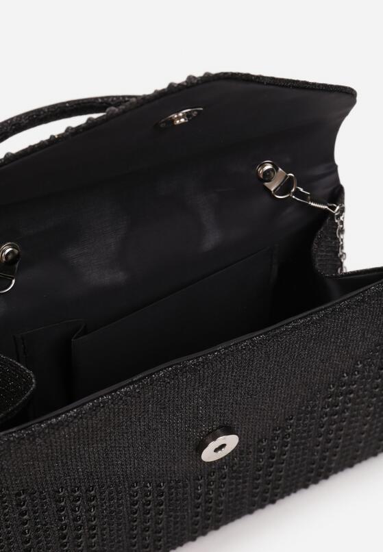 Czarna Torebka Mała Brokatowa z Cyrkoniami Kamea 3