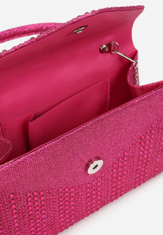 Fuksjowa Torebka Mała Brokatowa z Cyrkoniami Kamea 3