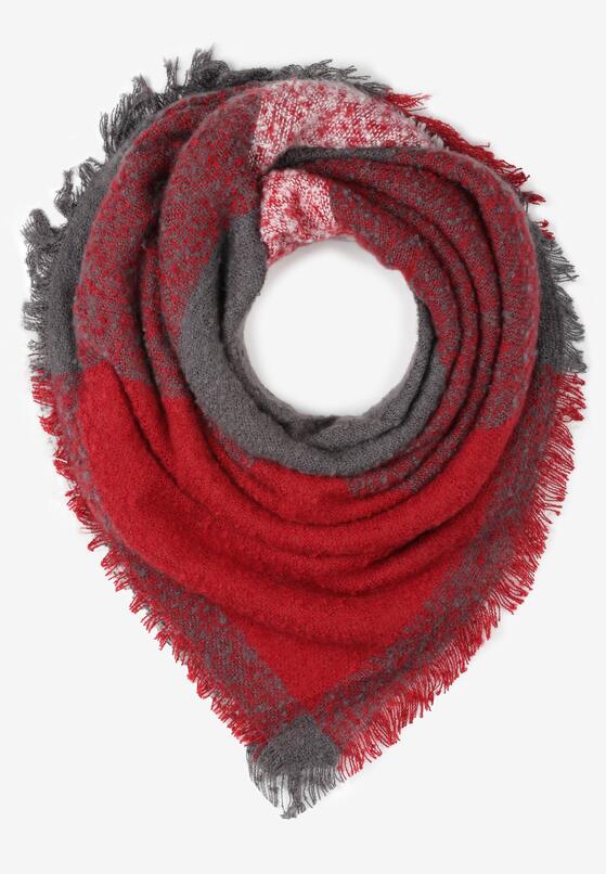 Bordowy Szalik w Szeroką Kratę Iddos 1