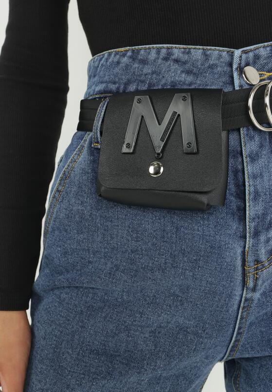 Niebieskie Jeansy Mom Fit z Paskiem i Saszetką Atali 5