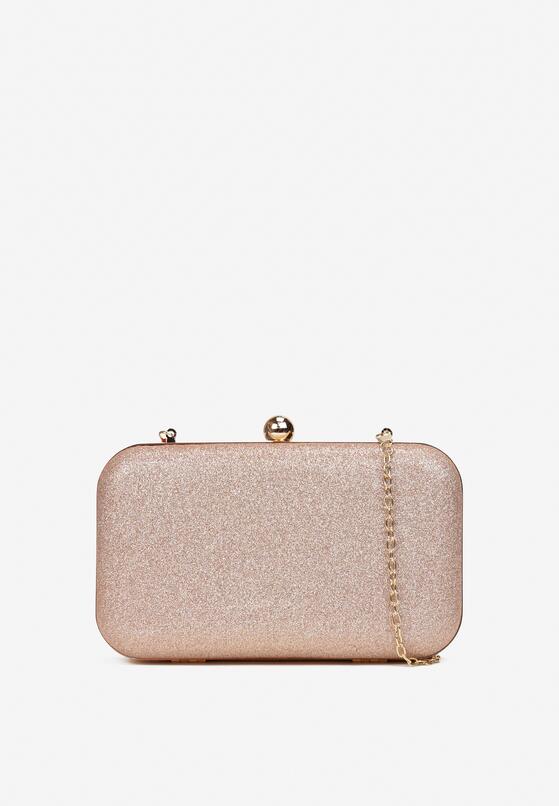 Szampańska Brokatowa Torebka Kopertówka z Łańcuszkiem Haga 2