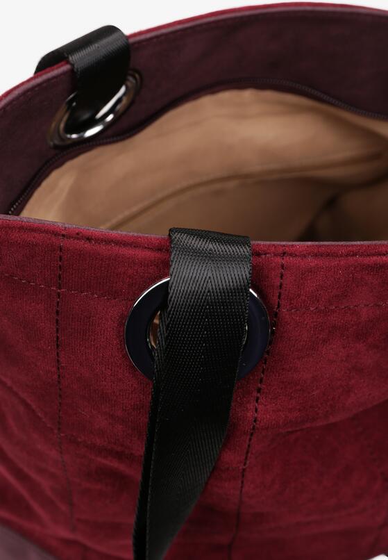 Bordowa Torebka Shopper z Pikowaniem Frideen 3