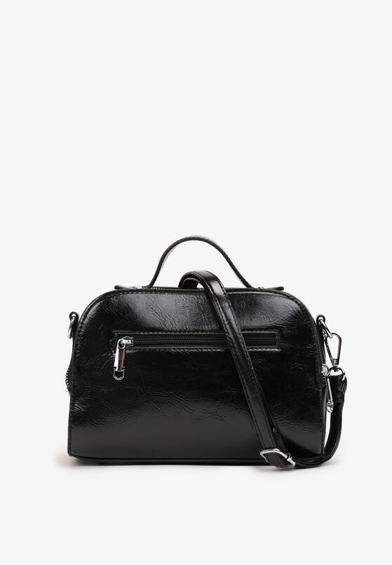 Czarna Dwukomorowa Torebka z Dekoracyjnym Suwakiem Hezeze 2