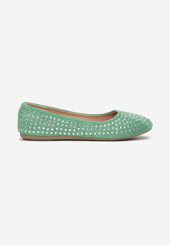 Zielone Balerinki z Cyrkoniami Dories 3