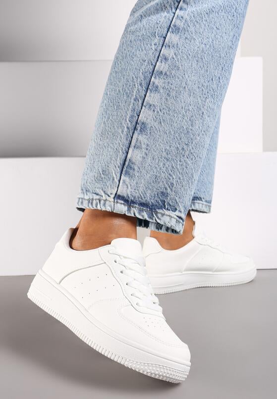 Białe Sneakersy Sznurowane Finos 2