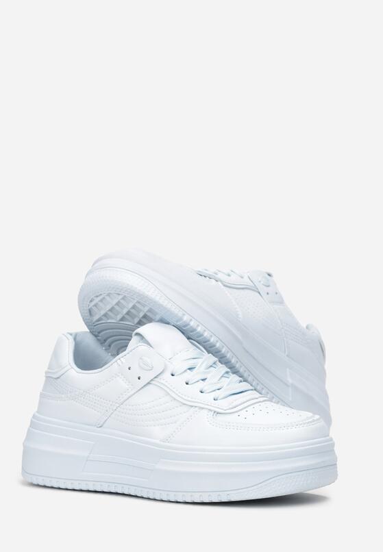 Niebieskie Sneakersy Sznurowane na Grubej Podeszwie Vemnan 4