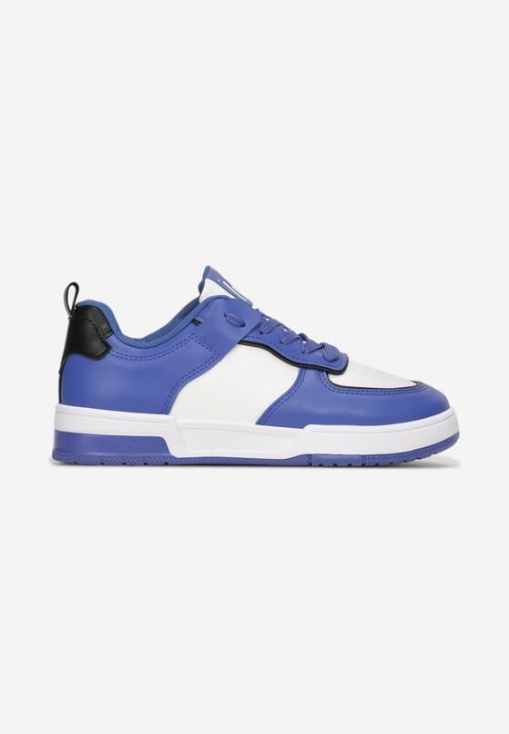 Granatowe Sneakersy z Imitacji Skóry Zdobione Wstawkami Naini 3
