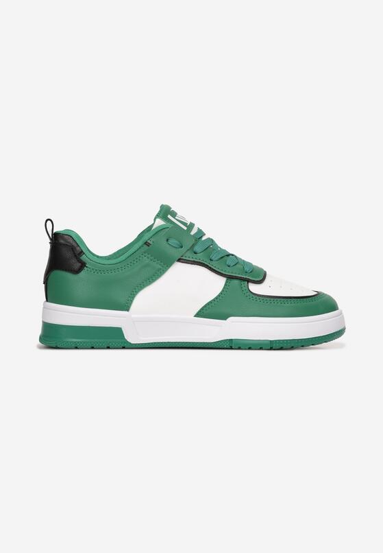 Zielone Sneakersy z Imitacji Skóry Zdobione Wstawkami Naini 3