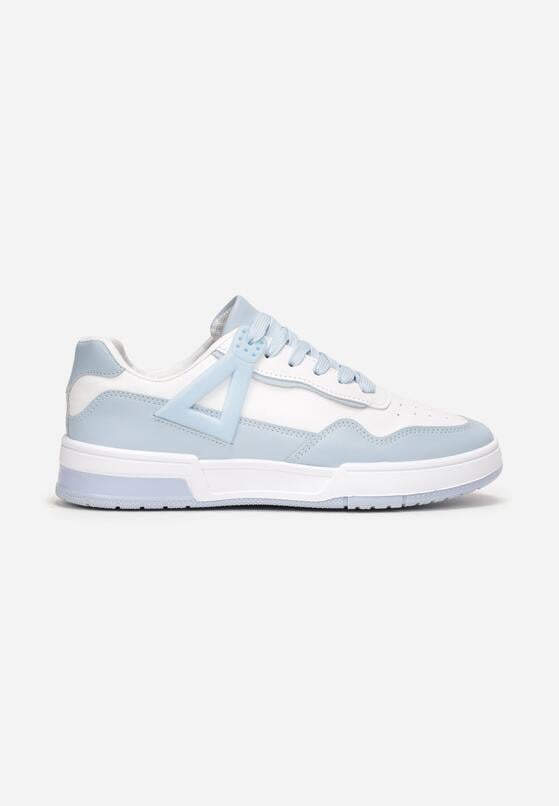 Niebieskie Sneakersy ze Wstawkami i Perforacją na Nosku Linis 3