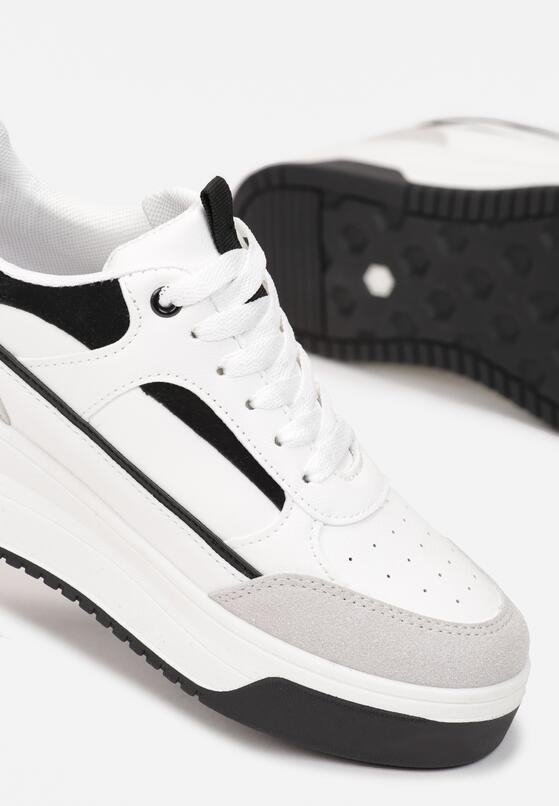Biało-Czarne Sneakersy na Grubej Podeszwie Nadin 5
