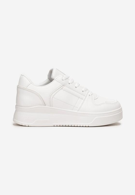 Białe Sneakersy Sznurowane na Grubej Podeszwie Meandedi 3