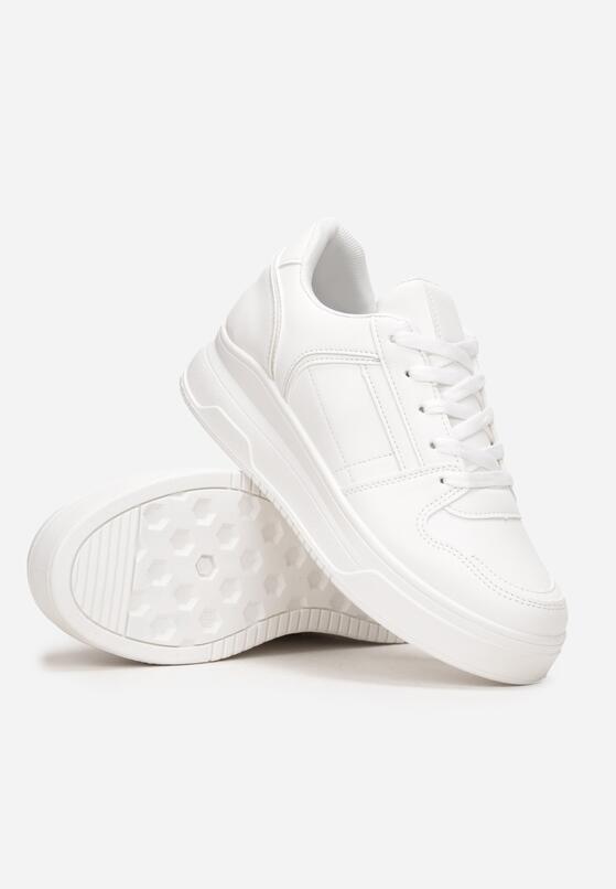 Białe Sneakersy Sznurowane na Grubej Podeszwie Meandedi 4