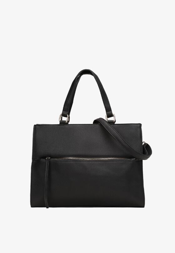 Czarna Torebka Shopper z Imitacji Skóry Lerra 1