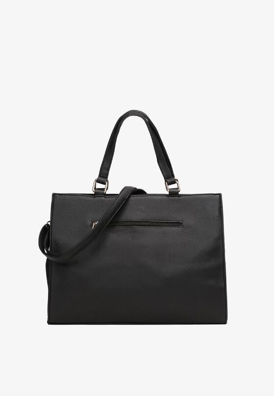 Czarna Torebka Shopper z Imitacji Skóry Lerra 2